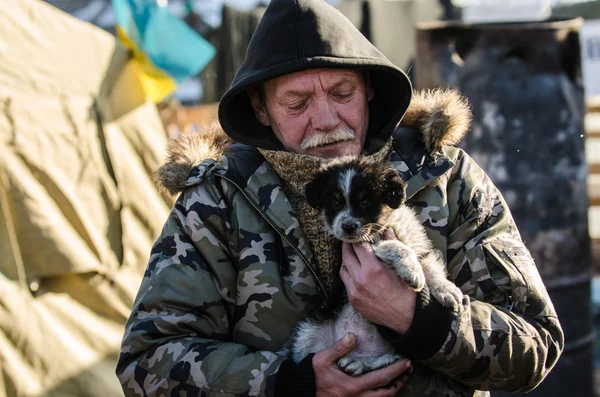 Maidan protests on 31 January 2014 in Kiev, Ukraine — Stock Photo, Image