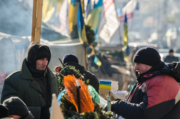 2014 年 1 月 31 日在基辅，乌克兰 maidan 抗议 — 图库照片