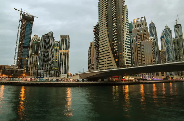 Dubai Marina al atardecer — Foto de Stock