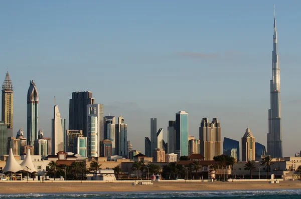 Downtown of Dubai. The view from the beach — Stock Photo, Image