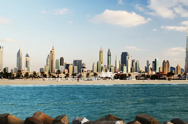 Downtown of Dubai. The view from the Persian Gulf — Stock Photo, Image