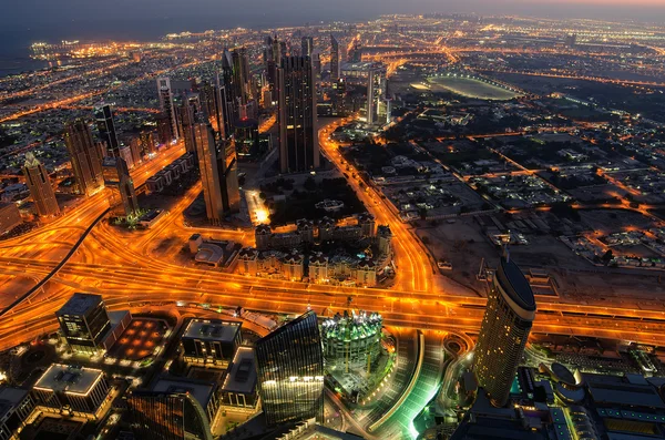 Downtown of Dubai (United Arab Emirates) at night — Stock Photo, Image