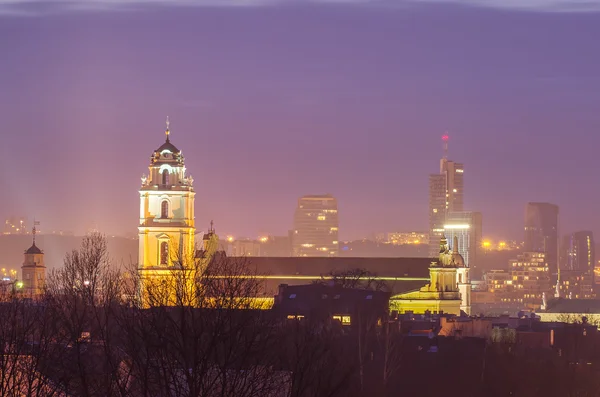 Вильнюс (Литва) ночью — стоковое фото