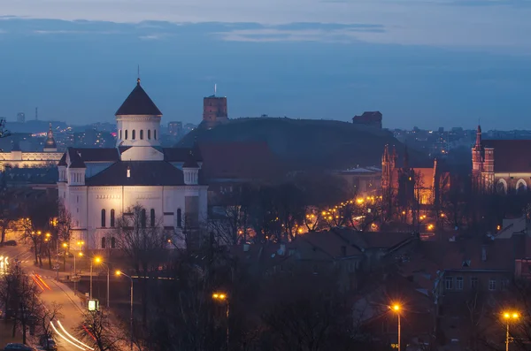 Вильнюс (Литва) ночью — стоковое фото