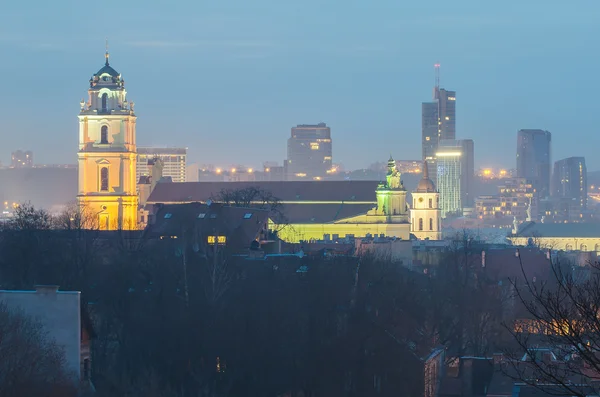 Vilnius (Lituania) por la noche —  Fotos de Stock