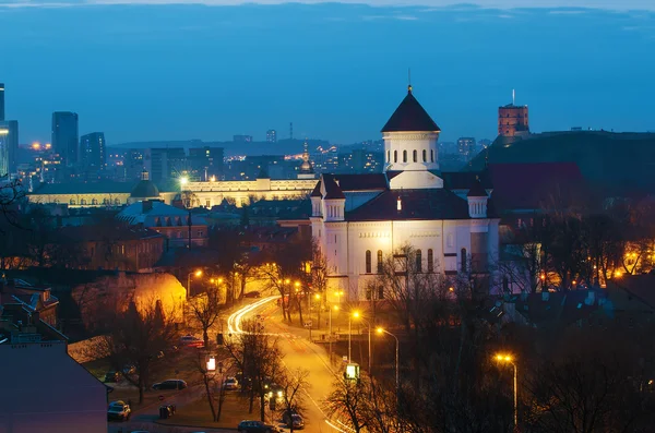 Vilna, Lituania por la noche —  Fotos de Stock