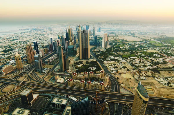 Downtown of Dubai (United Arab Emirates) in the sunrise — Stock Photo, Image