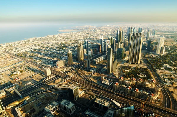 Pusat kota Dubai (Uni Emirat Arab) di pagi hari — Stok Foto