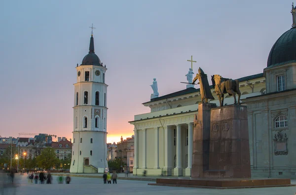 Kathedraal plein in vilnius — Stockfoto