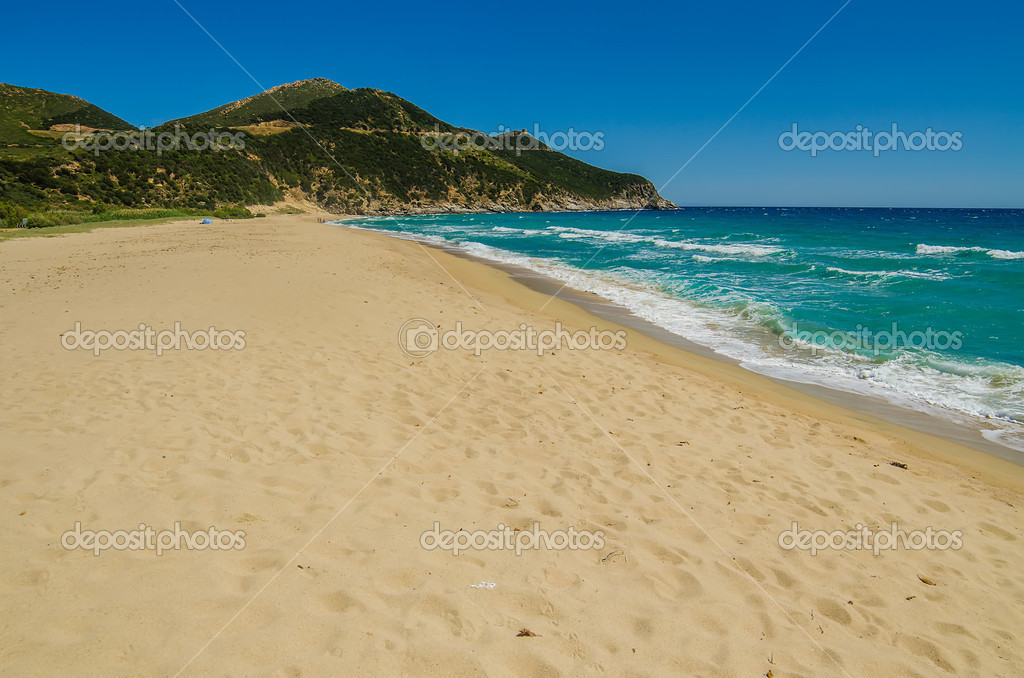 Plage De Sable De La Côte Sud En Sardaigne Photographie