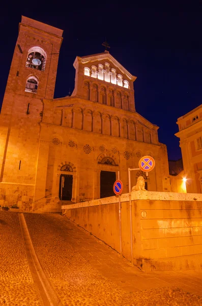 Gece Cagliari (Sardunya, İtalya) Katedrali — Stok fotoğraf