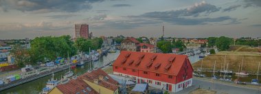 klaipeda eski şehir (Litvanya için havadan görünümü)