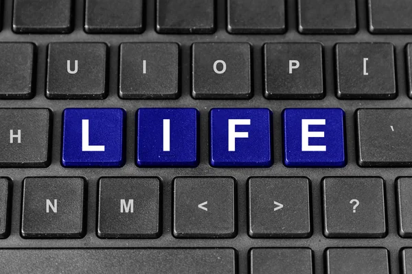 Palabra de vida en el teclado — Foto de Stock