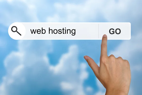 Web hosting sulla barra degli strumenti di ricerca — Foto Stock