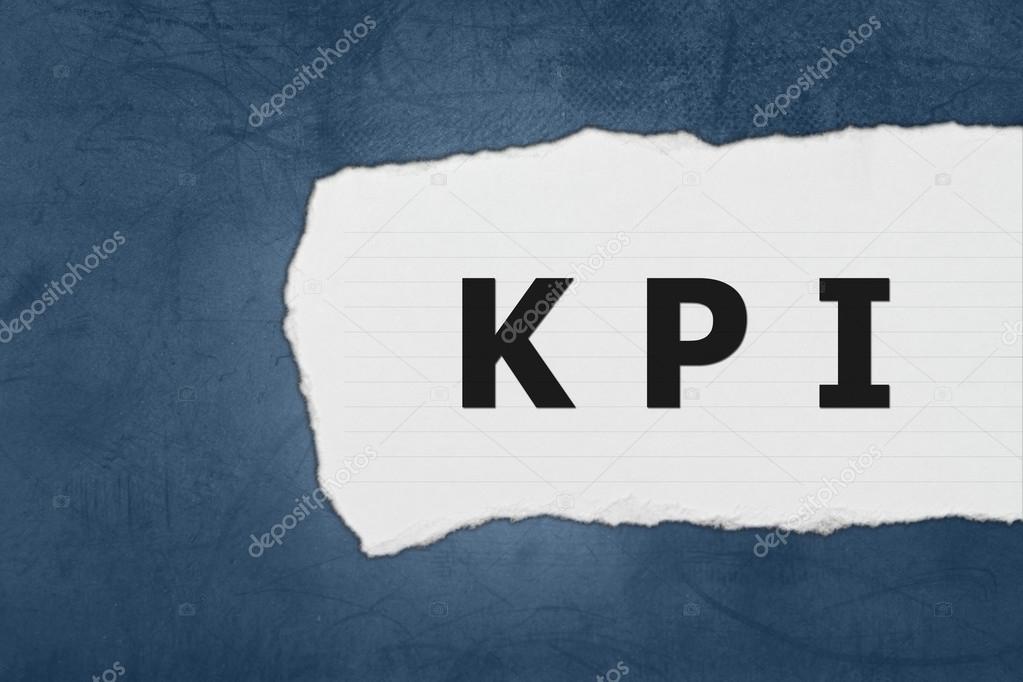 KPI or Key Performance indicator with white paper tears