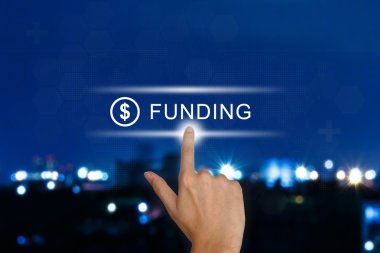 finansman düğmeye: dokunmatik ekranda el 