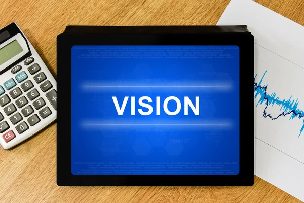 Vision Wort auf digitalem Tablet — Stockfoto