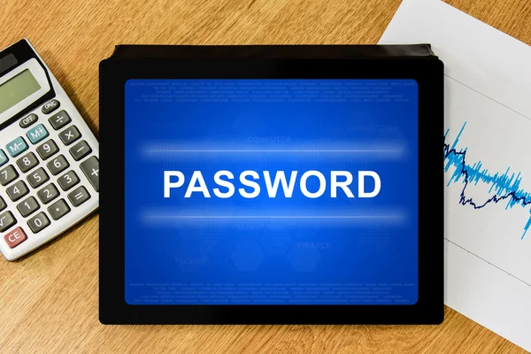 Password on digital tablet — Stock Photo, Image