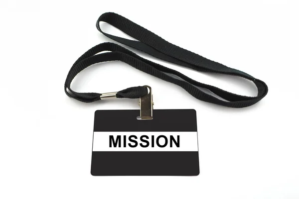 Na białym tle odznaka misji — Zdjęcie stockowe