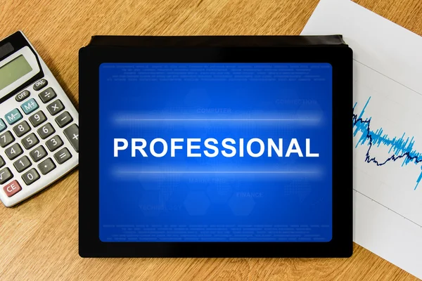 Professional word on digital tablet — Stock Photo, Image