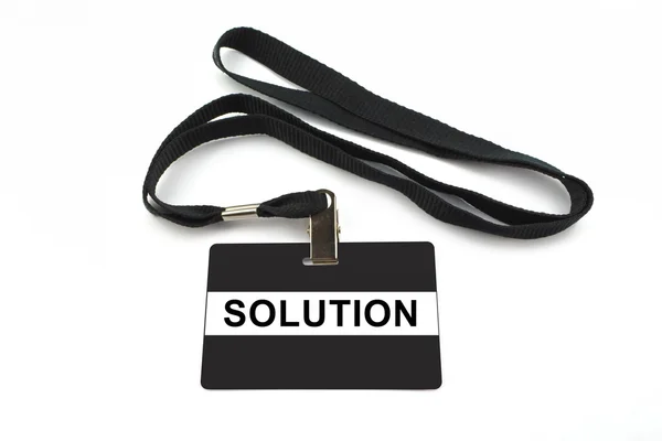 Solution Badge isoliert auf weißem Hintergrund — Stockfoto