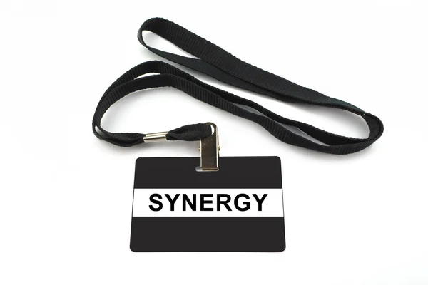 Na białym tle odznaka synergii — Zdjęcie stockowe
