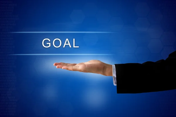 Goal button on virtual screen — Stock Photo, Image