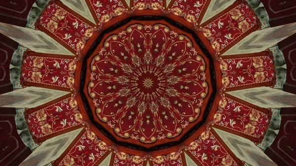 Abstraktní Barevný Symetrický Vzor Ornamentální Dekorativní Kaleidoskop Hnutí Geometrický Kruh — Stock fotografie