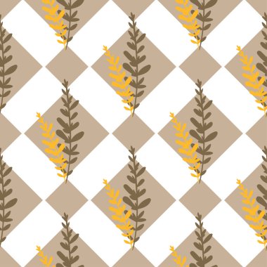 Sıcak Renk Tasarımında Zarif Çiçeksiz Desen.