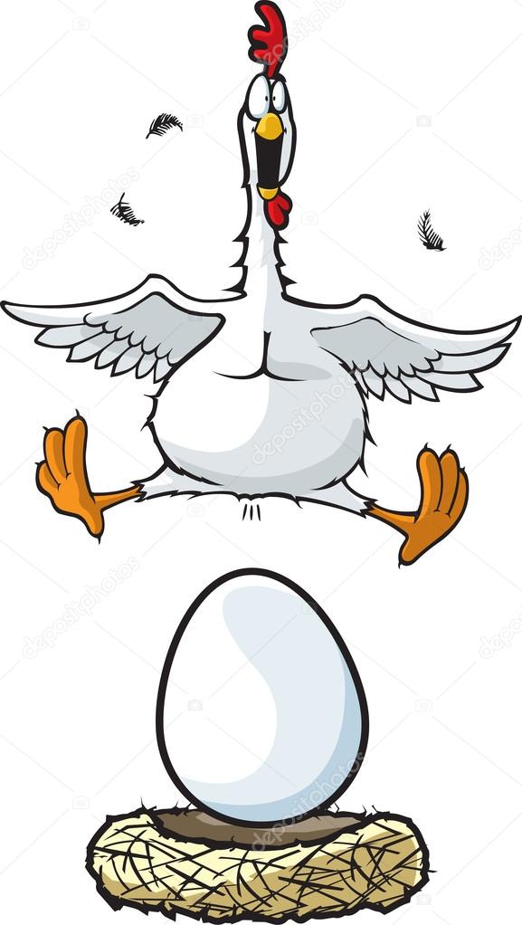 Hen Laying Egg — Stock Vector © toonerman 31819021