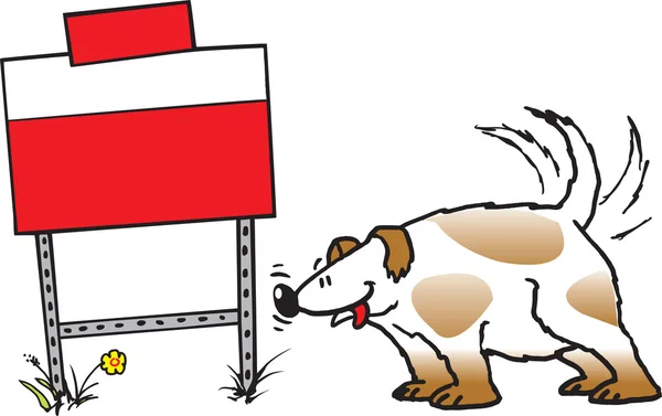 Pies i znak — Wektor stockowy
