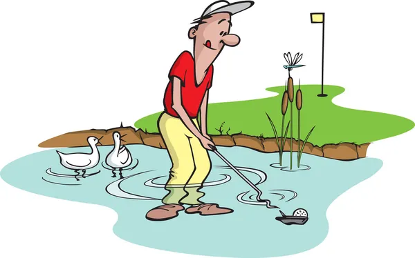 Golfista de peligro de agua — Archivo Imágenes Vectoriales