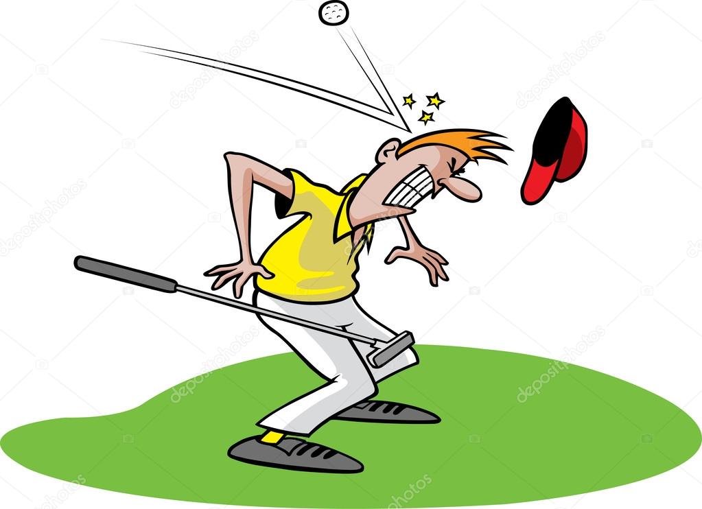 Goofy Golfer gets hit in the head Stock Vector Image by ©toonerman #31896353