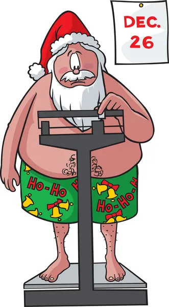 Santa weighs in — Stock Vector