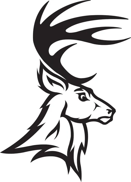 Deer Head Profile — Stock Vector
