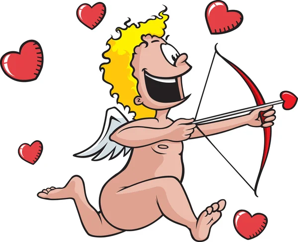 Running Cupid — Stock Vector