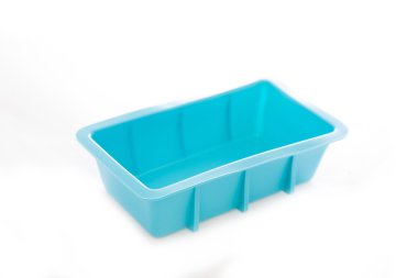 Yuvarlak silikon kek formu (Tart TIN). Beyaz izole