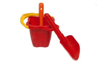 kırmızı kova ve kürek oyuncak