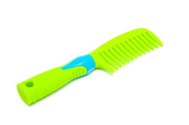 Yeşil tarak üzerine beyaz izole