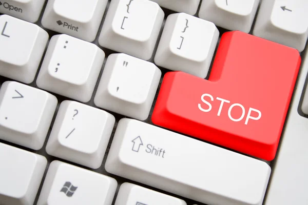 Keyboard with red stop button — Stock Photo, Image