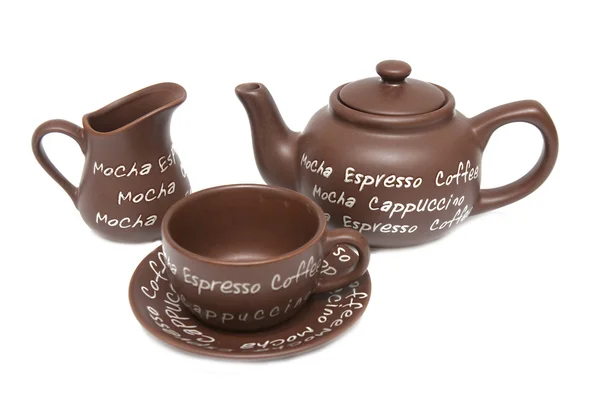 Brown tea service — Stock Photo, Image