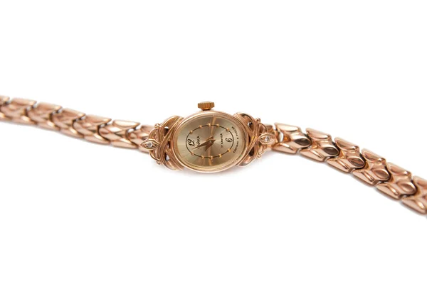 Donna orologio d'oro — Foto Stock