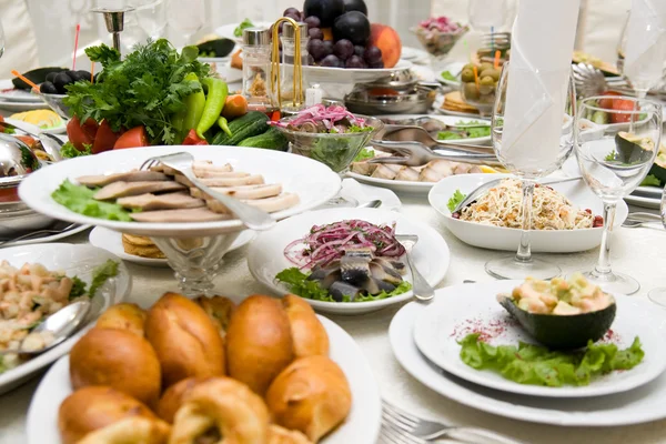Table with food — Stock Photo, Image