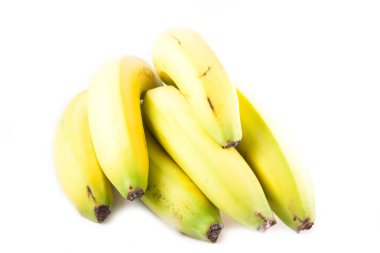 Beyaz arkaplanda izole edilmiş muz sürüsü
