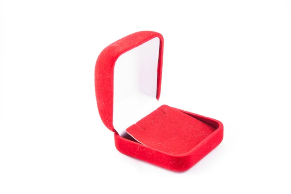 Röd liten låda för dyra presenter och dekorationer — Stockfoto