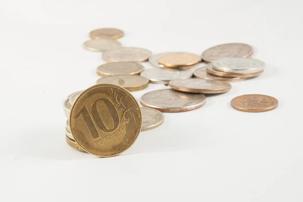 Um monte de moedas russas — Fotografia de Stock