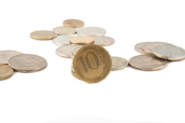 Um monte de moedas russas — Fotografia de Stock