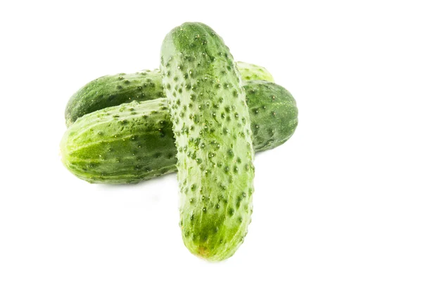Rijpe komkommer geïsoleerd op witte achtergrond — Stockfoto