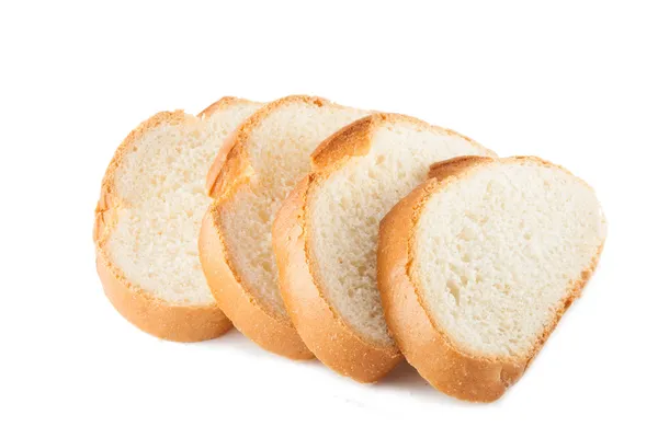 Wheaten bread sliced, on white — Stock Photo, Image