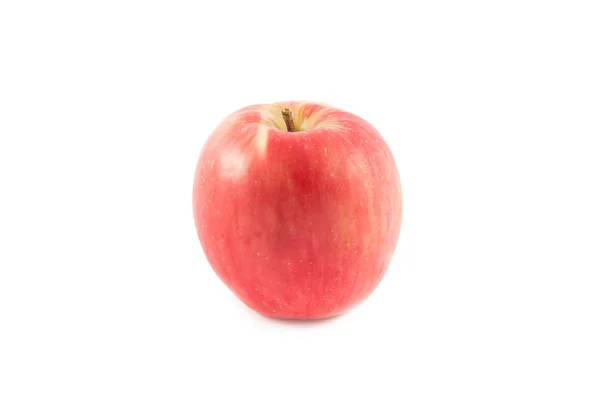 Una manzana roja madura. Aislado sobre un fondo blanco . — Foto de Stock